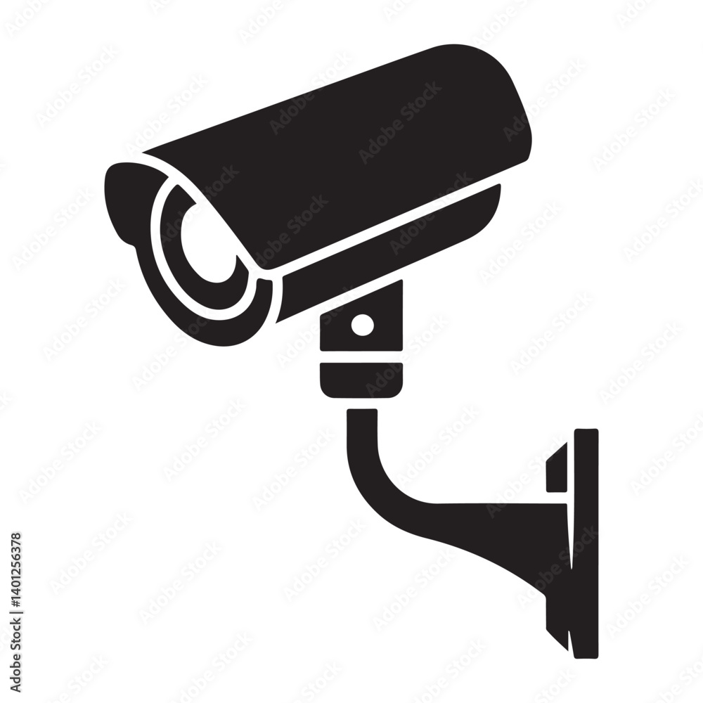 Security camera silhouette vector illustration for surveillance and protection Security camera silhouette vector illustration for surveillance and protection