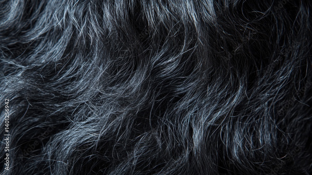 Dark and curly beard hair texture with intricate details captured in macro view showcasing its coarse nature Dark and curly beard hair texture with intricate details captured in macro view showcasing its coarse nature