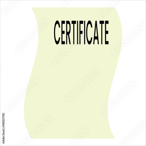 blank sheet of paper with certificate written on it