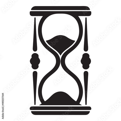 Hourglass Silhouette Vector Illustration Representing Time and History