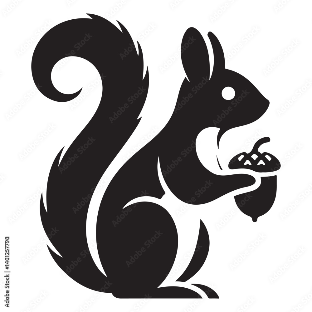 Squirrel with acorn vector illustration cute and playful wildlife animal Squirrel with acorn vector illustration cute and playful wildlife animal
