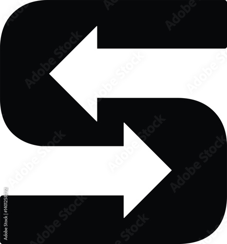 Letter S logo with arrow Logo
