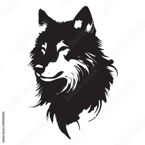 Wolf Silhouette Vector Graphic Design Artistic Animal Portrait