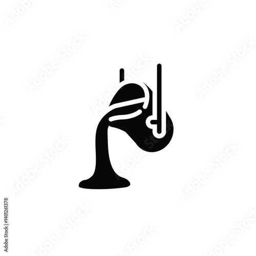 Crucible molten metal poured from ladle melting iron solid icon vector design good for web or mobile app