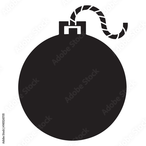 Silhouette Bomb Illustration Ready to Explode Dangerous Weapon Concept