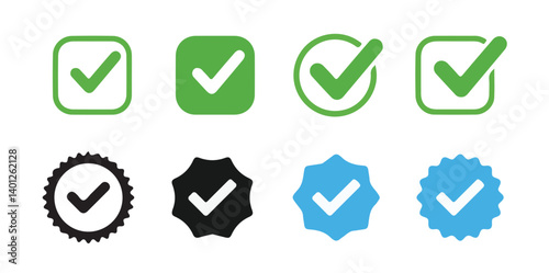 Free Download Verified icon set. checkmark sign. verified symbol. approval done element collection.  vector illustration eps 10. - GFXLoad
