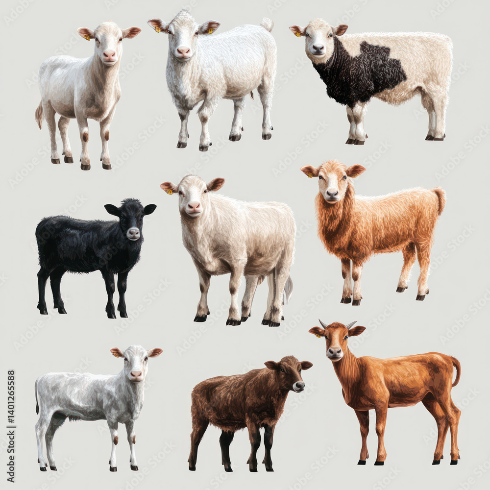 Obraz premium sheep and goats