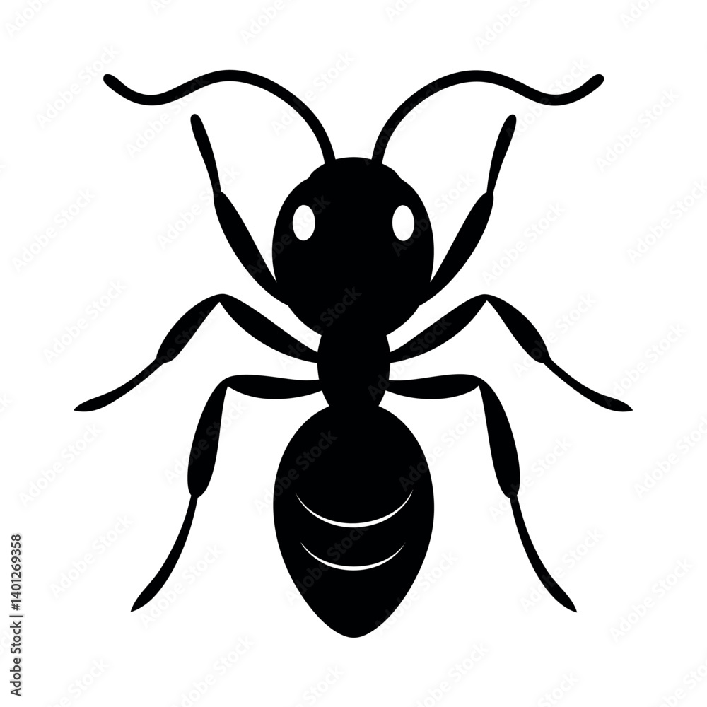 ant insect face silhouette simple line style white image ant insect face silhouette simple line style white image