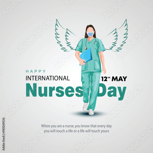 12 May. happy International Nurse Day background. abstract Vector illustration design