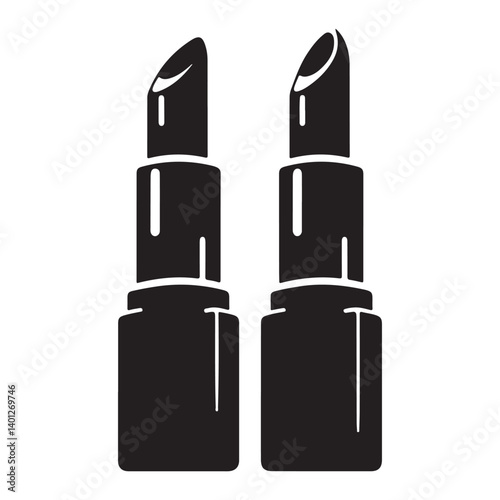 Stylish lipstick silhouette vector illustration for beauty and cosmetics