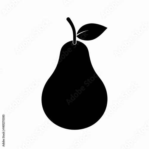 pear fruit silhouette isolated on white