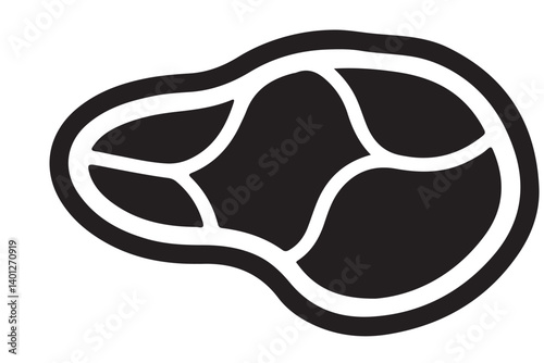 Raw Steak Meat Cut Silhouette Graphic for Food Designs