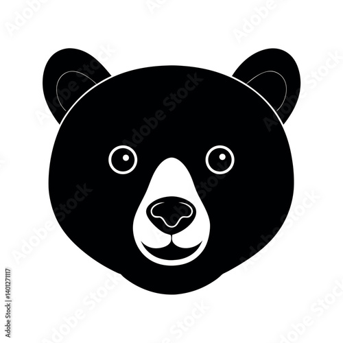 bear silhouette wild animal strong figure outline on white