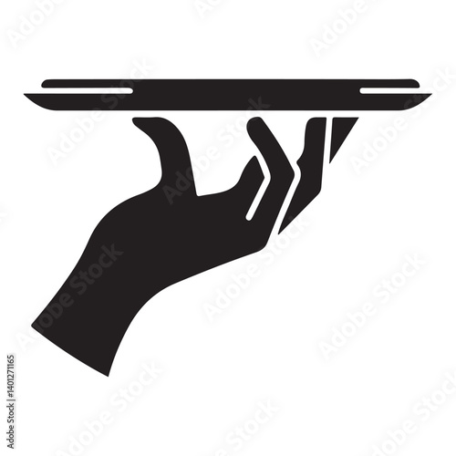 Elegant Tray Service Vector Illustration Symbol for Hospitality Industry