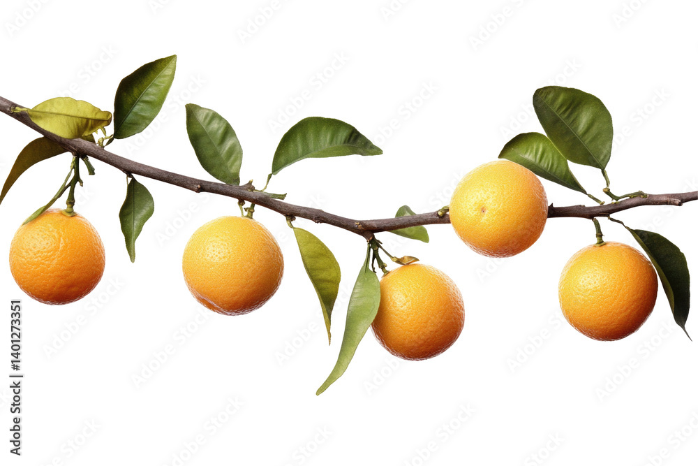 Ripe Orange Branch on transparent background Ripe Orange Branch on transparent background