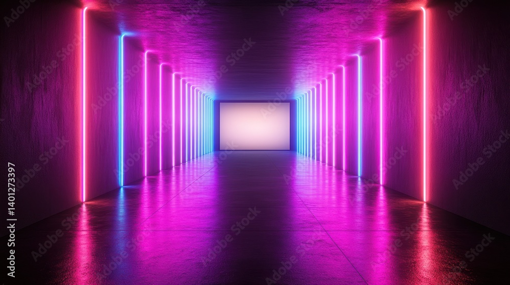 Neon tunnel with vibrant colors Neon tunnel with vibrant colors