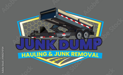 Junk removal logo, Hauling logo, Dumpster logo, trash logo design, Dumpster vector design