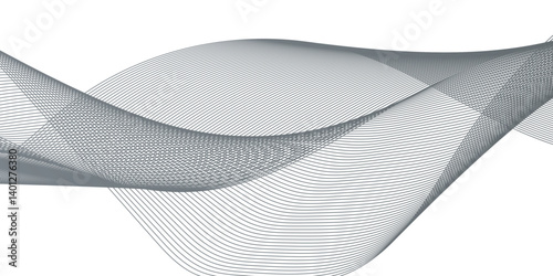 Abstract wavy stripes lines white background. Vector curve line pattern mesh. Technology lines flow and motion energy blend.