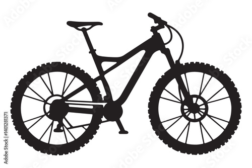 Mountain bike bicycle cycle silhouette outdoor adventure transportation flat icon