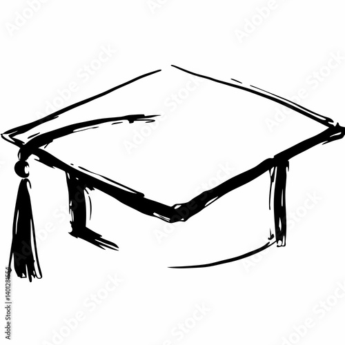 Graduation cap sketch representing educational achievement  