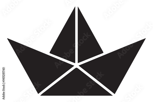 Simple Paper Boat Illustration Vector Image for Creative Projects