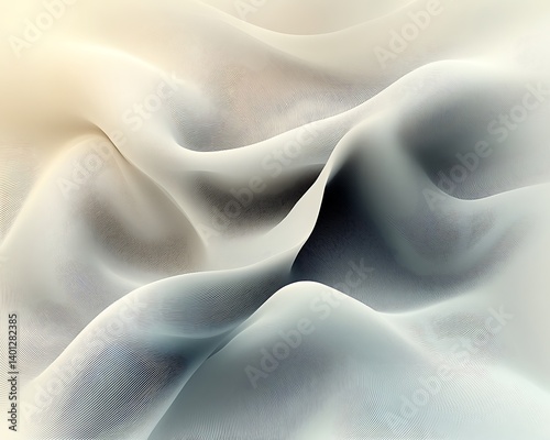 A soft geometric pattern of wavy lines and curves in muted tones of beige and gray, creating a soothing and understated abstract background with a minimalist touch