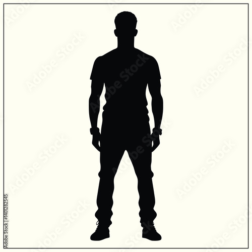 silhouette of a young man standing 