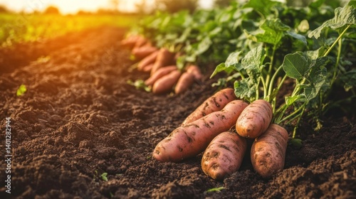 Harvest Time:  Sweet Potatoes in the Golden Hour