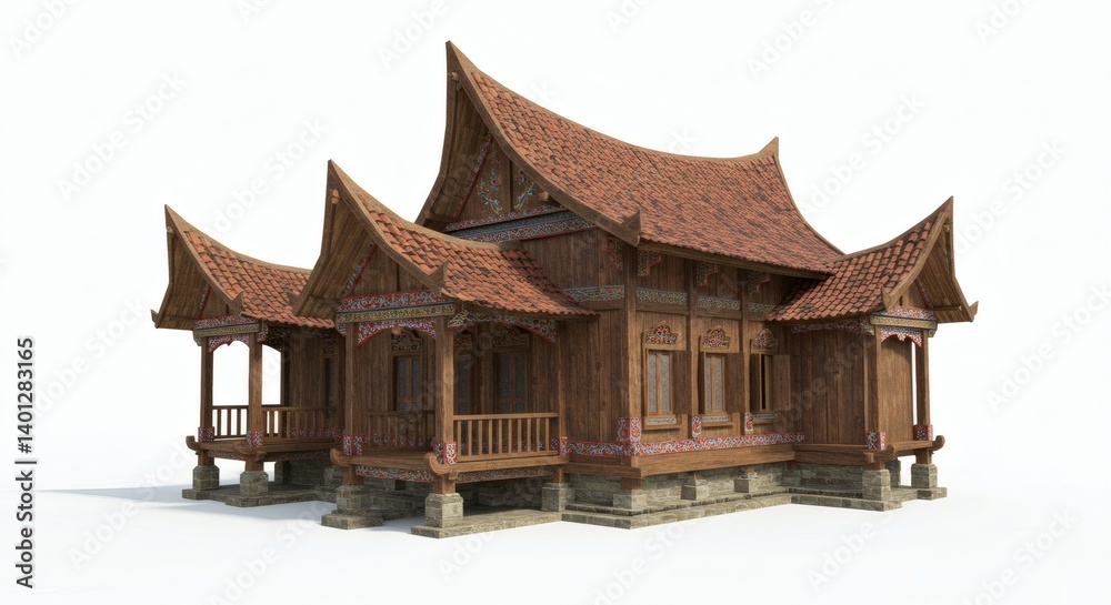 3D model of house isolated on white background - house inspiration 3D model of house isolated on white background - house inspiration