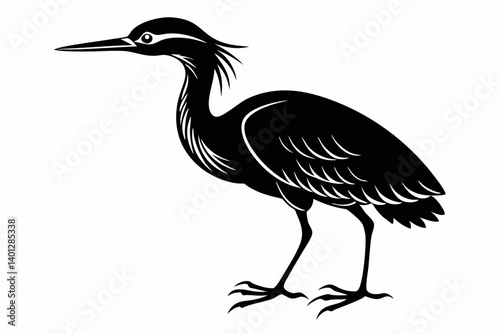 american bittern sihouette black vector