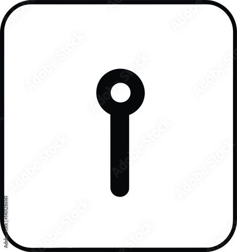 Keyhole Illustration Minimalist Black Design for Security and Access Themes