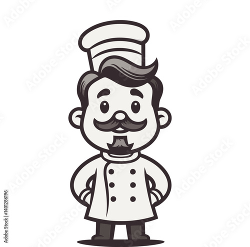 Chef with Cooking Apron Chef Chopping Vegetables