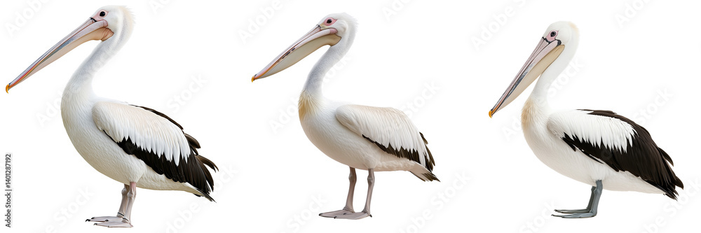 Set of A white and black duck standing near a calm pond, with a soft pink beak, surrounded by reeds and natural greenery on transparent png background. Ai generated Set of A white and black duck standing near a calm pond, with a soft pink beak, surrounded by reeds and natural greenery on transparent png background. Ai generated