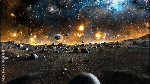 Dark view of planets in the space  on the view from window  of satellite station evoke a sense of a distant, blue cosmos