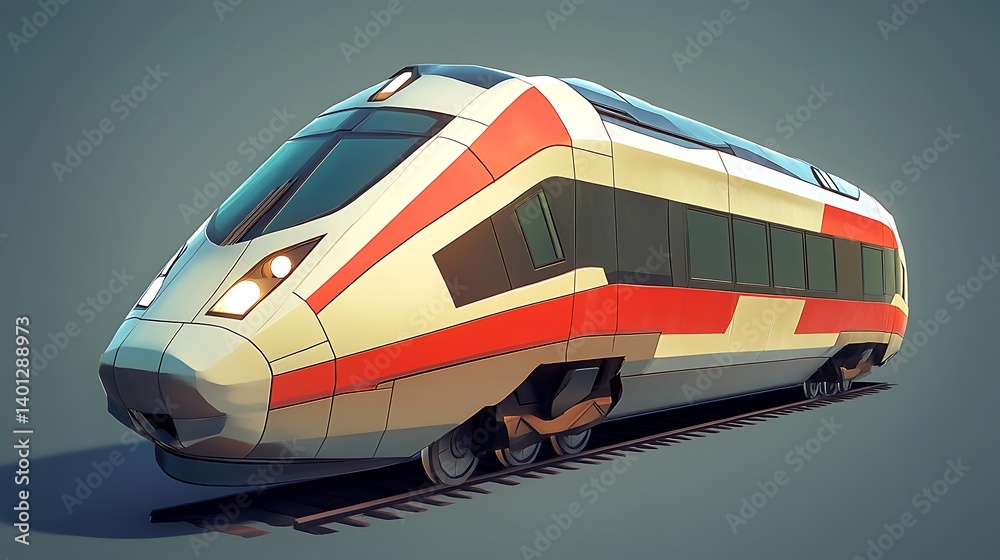 Fototapeta premium Modern high-speed train on tracks