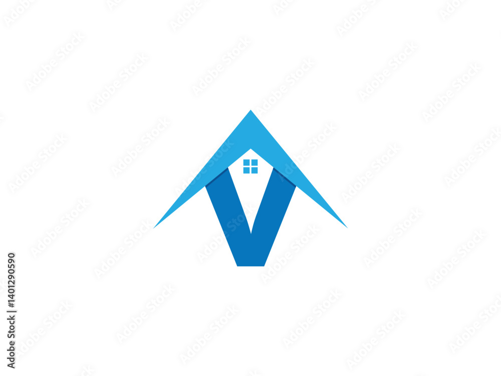 Letter V House Icon Logo Design Element Letter V House Icon Logo Design Element