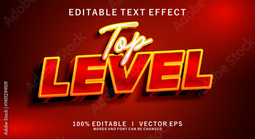  top level 3d vector text effect with modern style design