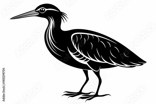 american bittern sihouette black vector