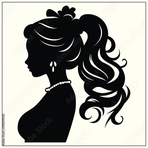 girl with long hair silhouette