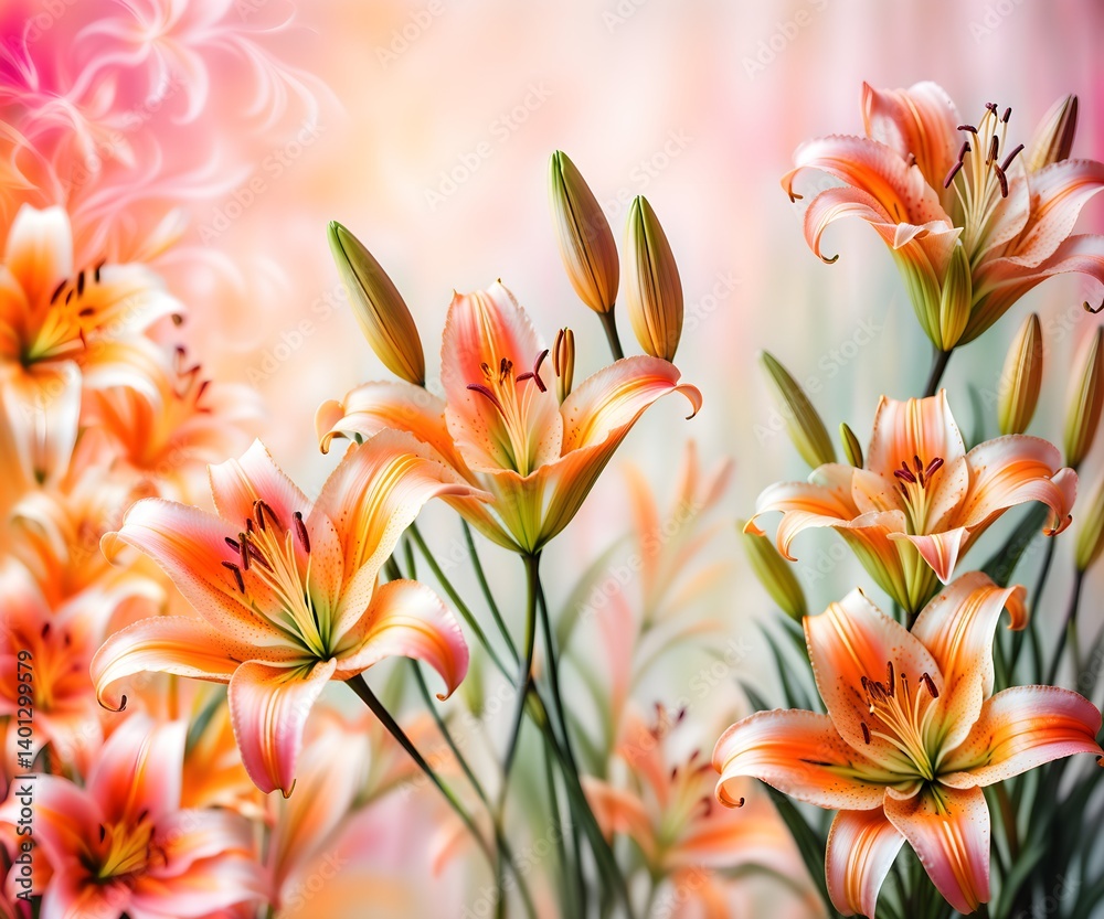 Fototapeta premium bouquet of lilies