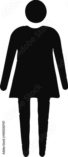 Black Silhouette of a Female Figure, Often Used for Public Restroom Signage or Gender Representation