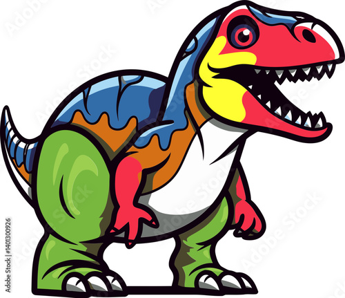 Dinosaur with Wild Prehistoric Background Dinosaur in Forest with Tall Trees