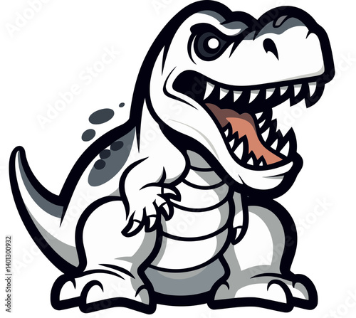 Dinosaur Roaring with Spiky Tail Dinosaur with Wild Prehistoric Background