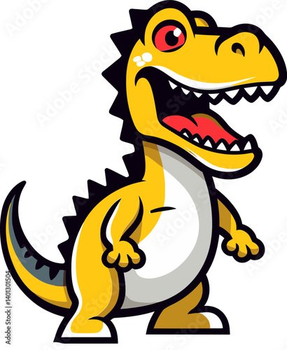 Dinosaur Roaring in the Prehistoric Desert Dinosaur Roaming the Wild Jungle