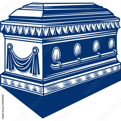Flat Icon of a Decorative Funeral Urn  