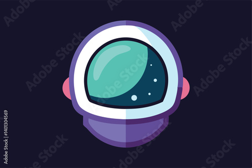 floating astronaut helmet with cosmic reflections