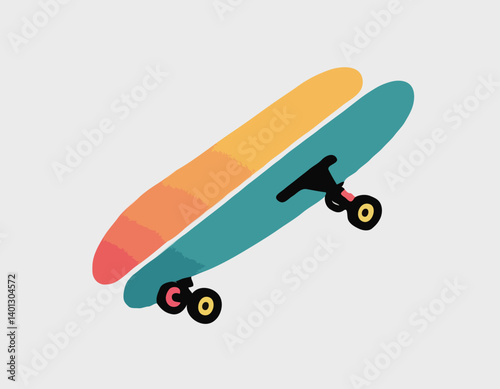 Icône de skateboard. Symbole de planche à roulettes. Concept de sport extrême. Illustration vectorielle