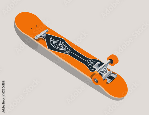 Icône de skateboard. Symbole de planche à roulettes. Concept de sport extrême. Illustration vectorielle