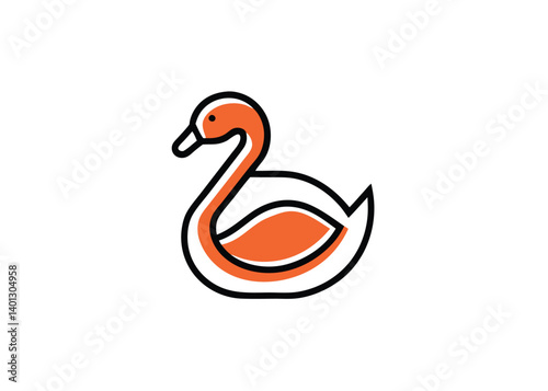 Simple Swan icon on white background