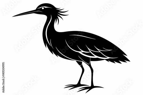 american bittern sihouette black vector